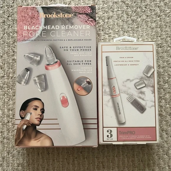 Brookstone TrimPRO Pore Vacuum - White and Pink - Picture 2 of 2